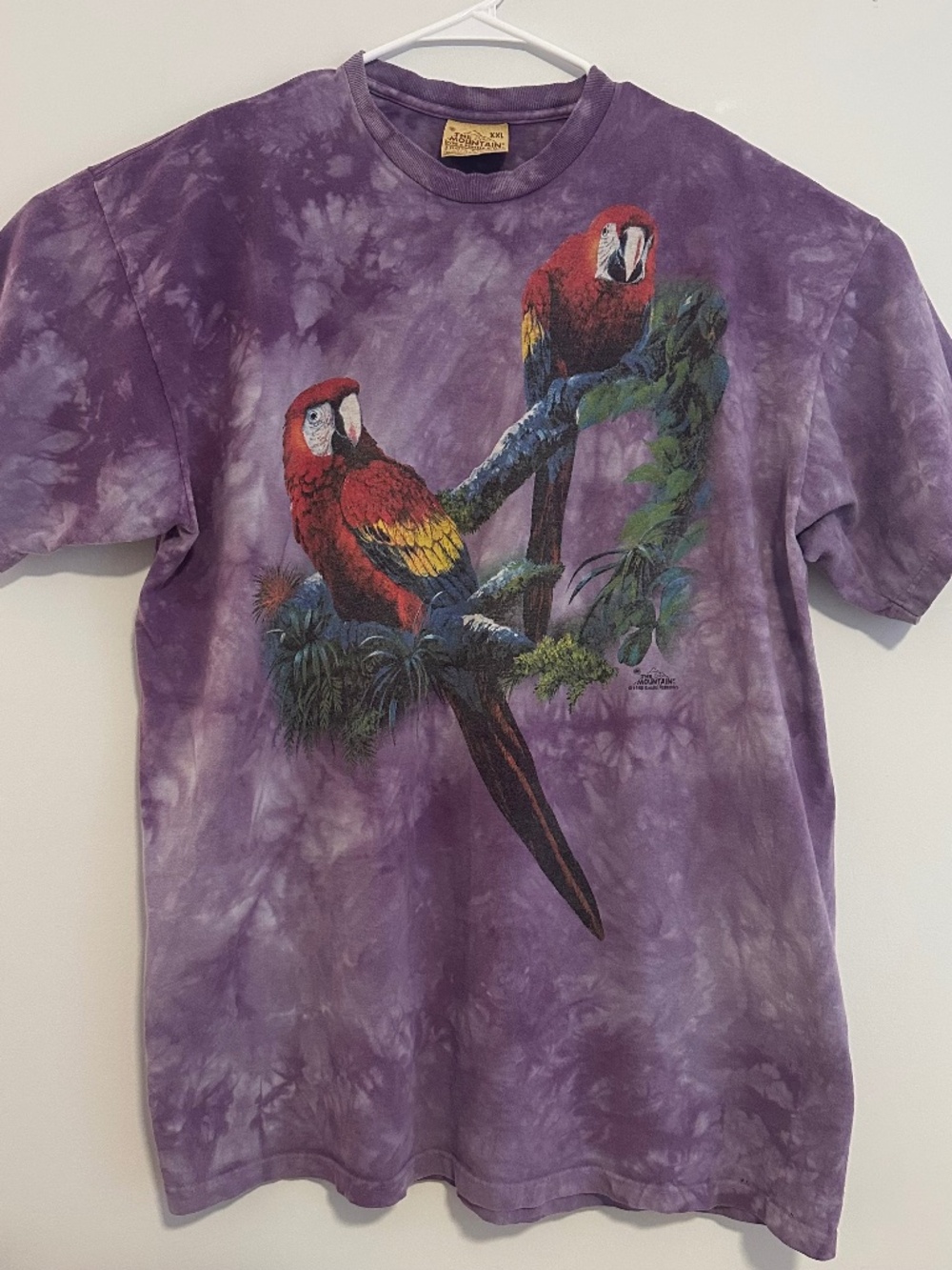 The Mountain Parrot Graphic T-Shirt XXL Purple Vintage 1999 Short Sleeve